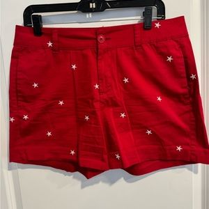 Red and White Star Shorts